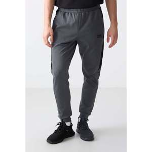 Pantalon de survêtement pour homme gris foncé texturé, coupe standard, brodé - 82126 - Gris foncé - Product Image 2