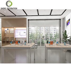 Accesorios de teléfono móvil personalizados, vitrina de tienda, tienda de diseño de interiores, mesa de teléfono móvil blanca - Product Image 3