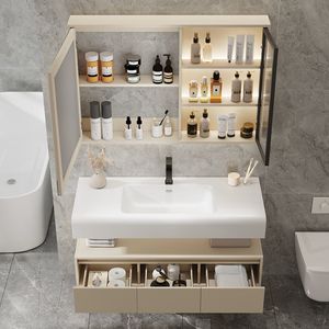 Easy to clean Keli Nai custom seamless integrated basin intelligent <b>mirror</b> cabinet bathroom cabinet - Product Image 6