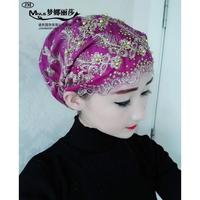 Soldes Chauds Turban de Nuit Noué pour Femme, Chapeau Ethnique Musulman Indien Uni pour Chimio Cancer, Vente en Gros