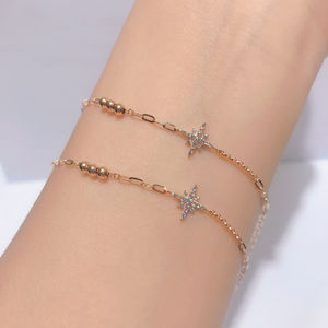Custom <b>Fashion</b> Jewelry Dainty <b>Bracelet</b> 18k Gold Hexagram Zircon <b>Bracelet</b> for Women - Product Image 3