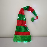 Decorazioni per Feste di Natale 2025, Cappello da Elfo di Babbo Natale in Peluche Corto con Luci LED per Adulti