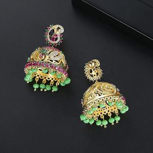Gros Longue Bohême Indien Jhumka Perlée Gland Goutte Boucles D'oreilles pour Les Femmes De Mariage De Mariée Bling Mode Bijoux Cadeau De Noël - Product Image 5