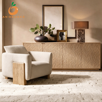 Canapé minimaliste pour salon, fauteuil individuel pour la maison avec pieds en chêne massif, chaise de villa, coussin moelleux et confortable