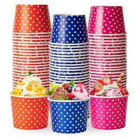 Gobelet à crème glacée imprimé avec logo personnalisé Bols de yaourt glacé jetables Gobelet en papier pour crème glacée avec couvercle
