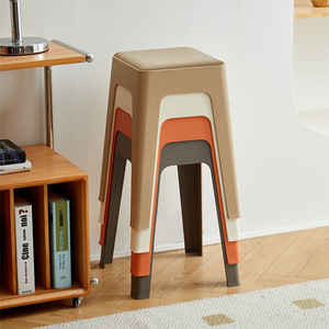 Modern Minimalist <b>Plastic</b> <b>Stool</b> 28cm Stackable Home Living Room Furniture - Product Image 3