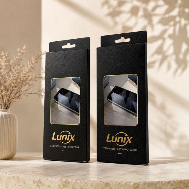 Customized logo Black Packaging Box Mobile Phone Tempered Film Cardboard Paper Box Recyclable Tablet Screen Protector Box