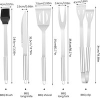 Ensemble d'outils de barbecue SEB - Accessoires de barbecue en acier inoxydable avec sac portable gratuit (5 pièces)