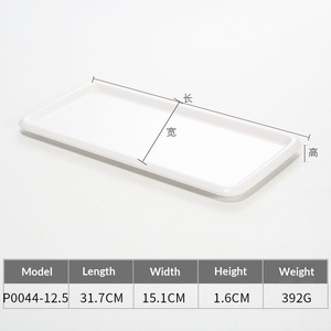 <span class=keywords><strong>Vajilla</strong></span> Rectangular Blanca de Estilo Occidental para Postres, Sushi y Pasteles, Diseño Minimalista, Económica y Popular - Product Image 6