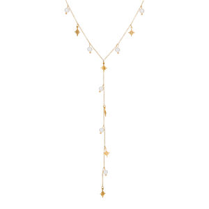 Collar en Y de Joyería de Acero Inoxidable a Prueba de Agua, Gargantilla de Perlas Bañada en Oro de 18K a la Moda con Estrella, Collar Sexy con Forma de Y - Product Image 6