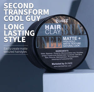 Marque privée personnalisable BUNEE Pâte à coiffer à la cire naturelle texturante à l'argile mate pour hommes Avec Marque neuve - Product Image 6