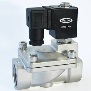 Darhor PN16 katup Solenoid, <span class=keywords><strong>2</strong></span> cara 1/<span class=keywords><strong>2</strong></span> "NPT biasanya tertutup baja anti karat 304 <span class=keywords><strong>Pilot</strong></span> dioperasikan air segel NBR 220VAC 120VAC - Product Image 2