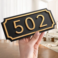 Autocollant de porte en acrylique, adhésif puissant, vernis mat personnalisable, numéros de porte muraux, formes personnalisées, maison, hôtel, bureau