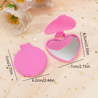 WAALUU Miroir de poche compact pliable en forme de cœur, personnalisé avec logo, petit et portable, style vintage, pour femmes et filles, à la mode