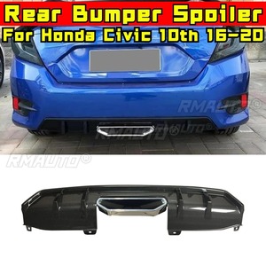 For Honda Civic 10th Combustion Edition 2016-2020 <b>Car</b> Rear Bumper Lip Splitter <b>Diffuser</b> Body Kit Rear Tail Throat Liner Trim - Product Image 1