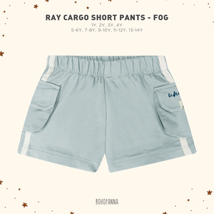 Shorts Bermuda bleu clair pour garçons avec taille élastique et poches latérales, vêtements d'été décontractés en tissu de coton respirant - Product Image 2