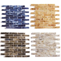 Bande mosaïque en verre massif, carrelage mural translucide pour cuisine et salle de bains, nouvel arrivage