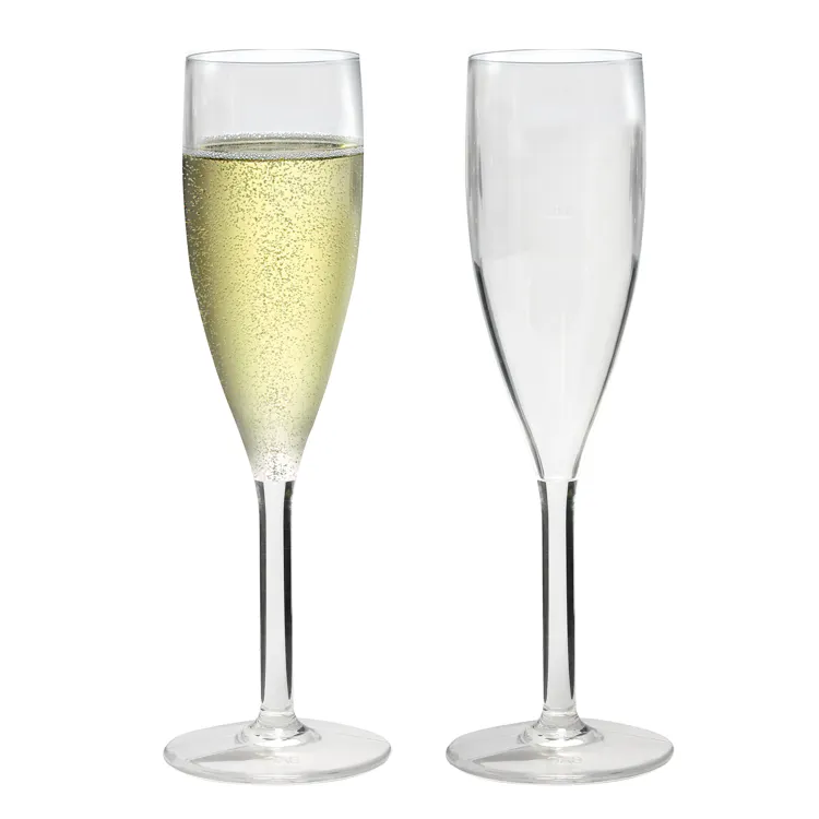 Wholesale Popular Flute Glass Champagne Custom Logo Disposable Champagne Glasses For Wedding