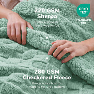Jeté en polaire polyester doux et confortable, réversible, couverture chaude, design à carreaux moderne, cadeau d'hiver idéal pour le <span class=keywords><strong>lit</strong></span> des femmes - Product Image 6