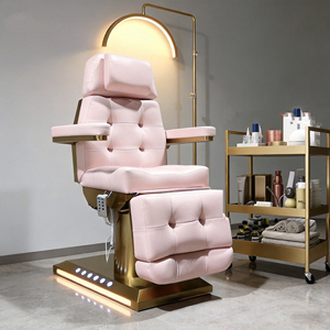 Table de massage électrique pour <span class=keywords><strong>cils</strong></span>, lit de beauté avec base dorée en acier inoxydable, chaise de beauté OEM, table de massage électrique pour spa, salon de beauté, soins du visage et <span class=keywords><strong>cils</strong></span> - Product Image 1