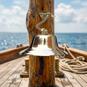 Polished <b>Brass</b> Ship <b>Bell</b> with Lanyard - Product Image 1