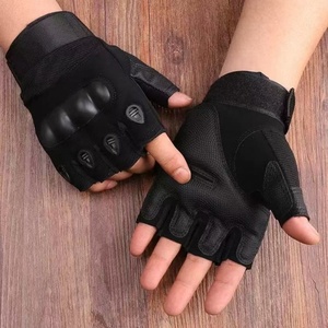 Guantes de Seguridad de Medio Dedo con Reducción de Impactos, Color Verde Oliva, Material PU, Muñequera Ajustable, Resistentes a Impactos y Abrasión - Product Image 2