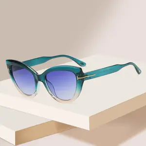 Branded Occhiali Da Vista Designer TOM FQRD Triangle Sunglasses Moda Mulher Trendy Cat Eye Sunglasses Lentes De Sol