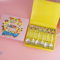 Cuillère Fourchette Couverts en Acier Inoxydable Paquet Cadeau Cuillère 12 Animaux Ensembles de Vaisselle Logo Personnalisé