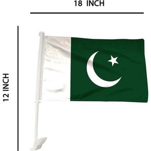 Pakistan Car <b>Flag</b> Pakistani National Double Stitched Edges Digital Printed 100D Banner for Car Vehicle Truck for Parades - Product Image 3