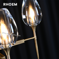 Lustre en cristal rond en forme de tulipe pour salon, villa, salle à manger, éclairage pour la maison, décoration d'éclairage de luxe pour la maison