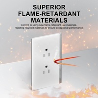 Salida de pared doble americana para EE. UU. Enchufe estándar PC sin marco Salida de receptáculo dúplex blanco con margen intercambiable