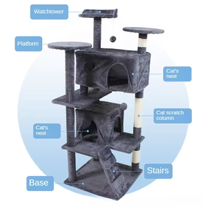 Luxury Medium <b>Large</b> Cat Tree CT-038 Eco-Friendly Durable Cat Scratch Board Cloth Pet Supplies Interactive Movement Toys Factory - Product Image 3