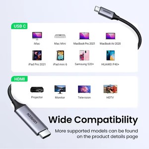 Cable UGREEN <span class=keywords><strong>USB</strong></span> C <span class=keywords><strong>a</strong></span> <span class=keywords><strong>HDMI</strong></span> de 6.6 Pies, <span class=keywords><strong>Adaptador</strong></span> Tipo C <span class=keywords><strong>a</strong></span> <span class=keywords><strong>HDMI</strong></span> 4K, Thunderbolt 4/3 <span class=keywords><strong>a</strong></span> <span class=keywords><strong>HDMI</strong></span> <span class=keywords><strong>para</strong></span> Oficina en Casa, <span class=keywords><strong>MacBook</strong></span> Pro <span class=keywords><strong>Air</strong></span> - Product Image 5
