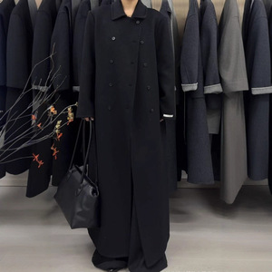 Manteau long double face en <span class=keywords><strong>laine</strong></span> et cachemire avec un col <span class=keywords><strong>de</strong></span> poupée élégant et une cravate, style coréen haut <span class=keywords><strong>de</strong></span> gamme, vêtements d'extérieur épais pour femmes - Product Image 5