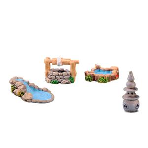 Buena calidad chenjun paisaje Retro resina antigua escena decoración West Lake <span class=keywords><strong>faro</strong></span> bien piscina puente hierba que fluye - Product Image 1