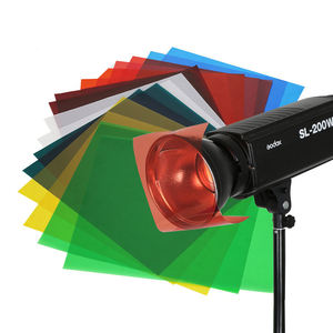 Ensemble de 16 gels de correction de couleur 22x24cm, papier filtre couleur, haute transmission de la lumière, léger, accessoires de studio photo - Product Image 1