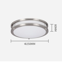 Plafonnier LED Offres Spéciales encastré à intensité variable, éclairage rond en nickel brossé pour la cuisine, le couloir, la salle de bain, la cage d'escalier