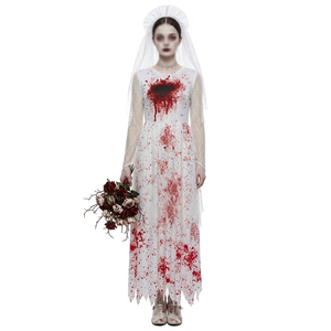 Disfraz de <span class=keywords><strong>novia</strong></span> zombi desgarrada y sangrienta para mujer, vestido de <span class=keywords><strong>novia</strong></span> fantasma oscuro para Halloween, disfraz elegante para fiesta, escenario o obra de teatro - Product Image 2