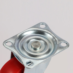 2 Inch Pvc Flat Bottom Swivel <b>Caster</b> Red <b>Wheel</b> Bolt Hole Type For Furniture And Trolleys - Product Image 1