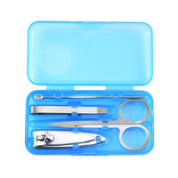 Kit de beauté professionnel en acier au carbone, ensemble de 4 outils de réparation des ongles, coupe-ongles, ciseaux, ensemble de manucure