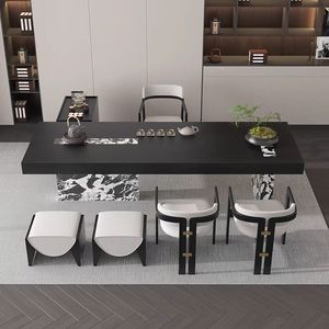 Mesa de Conferencia Moderna de Madera Maciza con Base de Piedra, Escritorio Ejecutivo para Oficina 2024 - Product Image 2