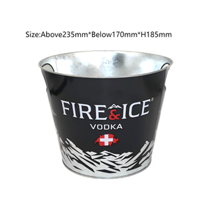 Cubo de Hielo de Metal Galvanizado Blanco con Logotipo Personalizado, con Doble Asa, para Enfriar Cerveza y Vino, para Promoción en Bares y Clubes - Product Image 2