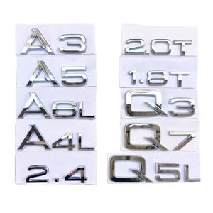 Convient aux badges <span class=keywords><strong>Audi</strong></span> Badges de numéro arrière Badges 4WD Badges latéraux et badges de déplacement pour les modèles A3/A4L/A6L/A8L Décoratifs - Product Image 5