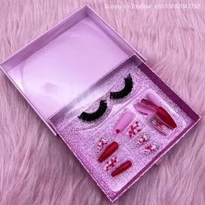 Beauty Kits Nep Nagels Druk Op Hoge Kwaliteit Met Wimpers Adhesive Lippenstift Pincet