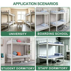 Letto <span class=keywords><strong>a</strong></span> soppalco salvaspazio in metallo con scrivania e scaffale integrati per adulti, ideale per appartamenti monolocali, lavoratori, campeggi e dormitori in cantieri edili - Product Image 5