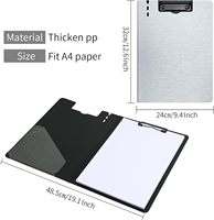 Carpeta Portapapeles A4 Plegable con Clip para Bolsillo, para Notas, Formularios, Documentos, Escuela, Oficina, Trabajo, Aula
