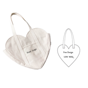 Mini sac fourre-tout en toile en forme <span class=keywords><strong>de</strong></span> cœur pour femme, cadeau <span class=keywords><strong>de</strong></span> Saint-<span class=keywords><strong>Valentin</strong></span>, sac <span class=keywords><strong>de</strong></span> courses mignon, emo, drôle, avec logo personnalisé, sac à bandoulière pour les courses quotidiennes - Product Image 1