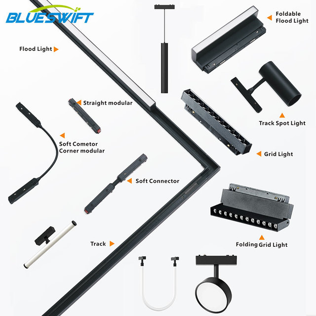 Led Color Adjustable Track Light Rail Magnetic Track Led Lighting Slim 220v Magnetic Track Light System