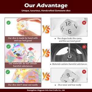 Khắc Đá quý xúc xắc tùy chỉnh cầu vồng lăng kính thủy tinh DND đá quý xúc xắc 16mm D6 đá đa diện xúc xắc Bộ K9 Kính labrdorite fluorite - Product Image 4