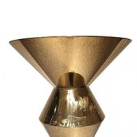 Table haute ronde de luxe en acier inoxydable doré